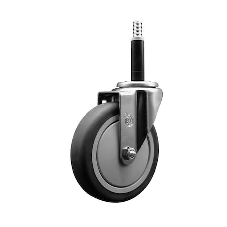 Service Caster 5'' SS Thermoplastic Rubber Wheel Swivel 3/4'' Expanding Stem Caster SCC-SSEX20S514-TPRB-34